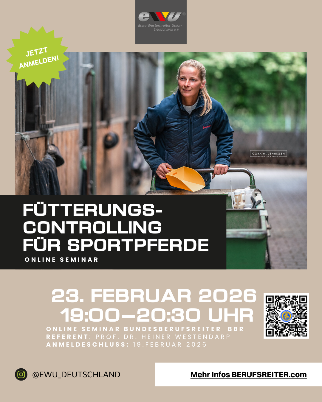 Online Seminar Fütterungscontrolling für Sportpferde 23.02.2026