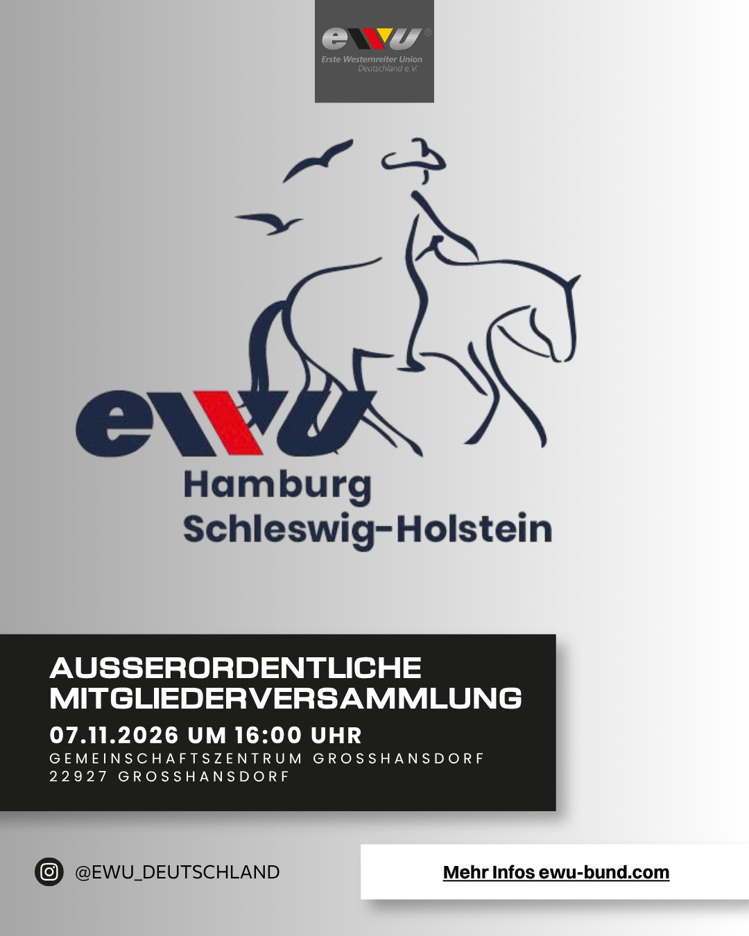 Einladung zur außerordentlichen Mitgliederversammlung der EWU Hamburg/Schleswig-Holstein e.V.